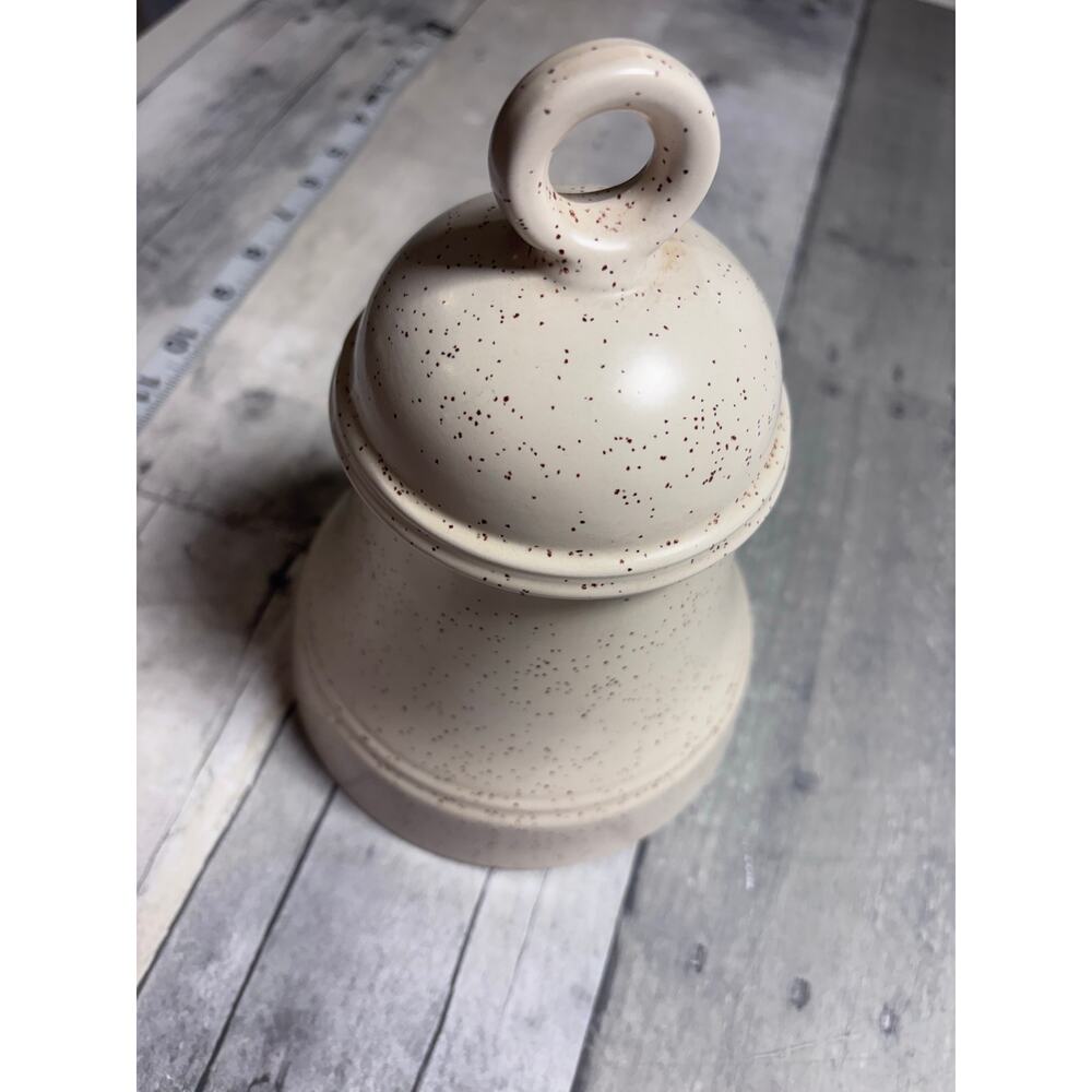 Vintage Ceramic Souvenir Collectible Bell Crock Cream w/ Reddish Brown Speckles!